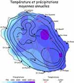 Carte Températures et Précipitations moyennes annuelles, taille : 100 Ko